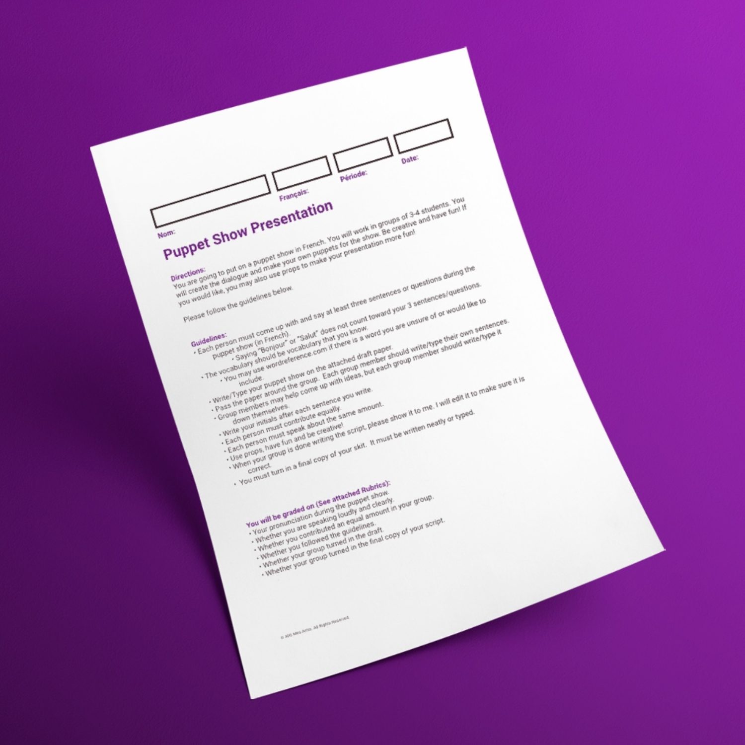 Puppet Show Presentation