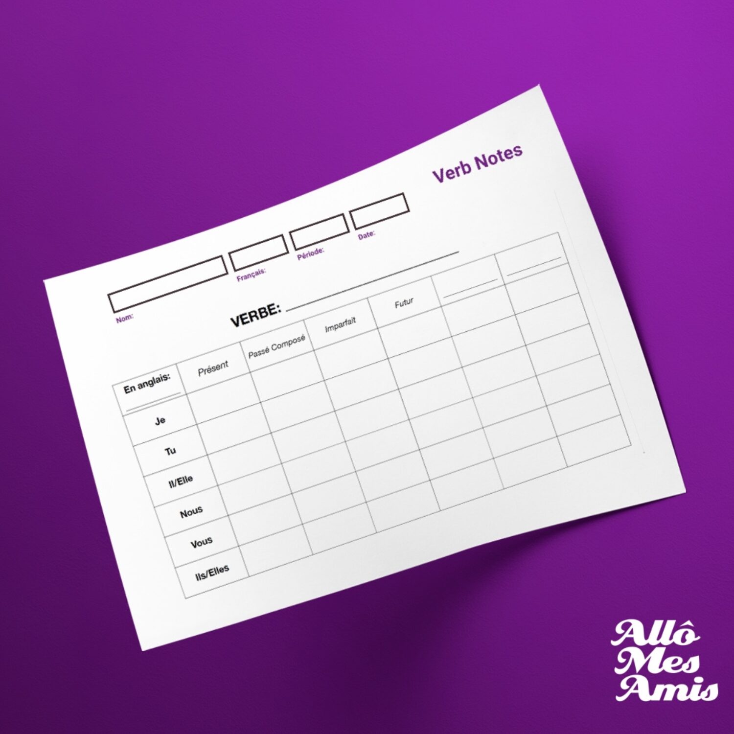 Verb Chart for Conjugations - French, Spanish & More