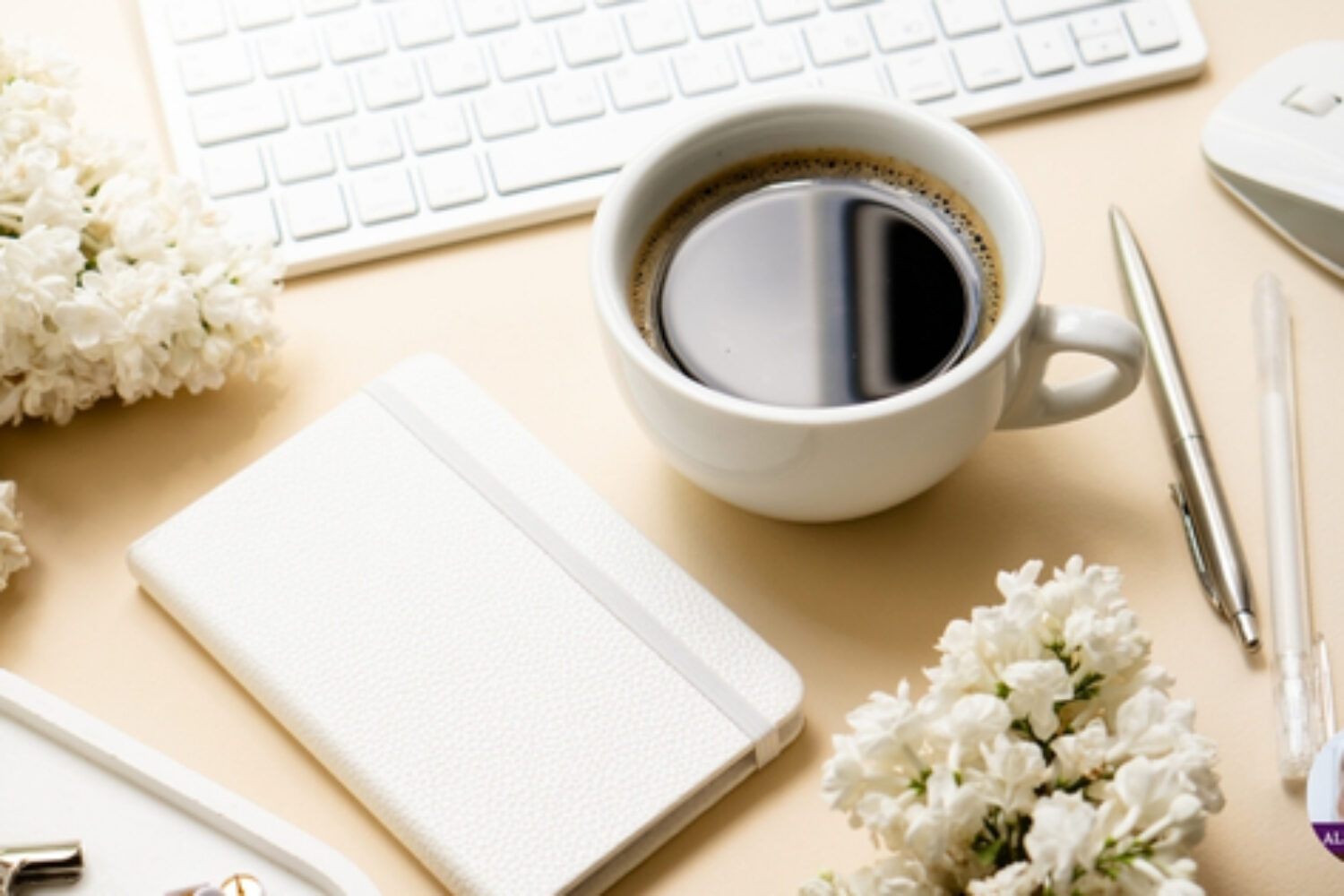 A flat lay of teacher planning materials with a laptop, notebook, colorful pens, and coffee mug on a desk. Text overlay reads “Start the School Year Strong – Set Your Goals with Confidence!” in bold, eye-catching fonts.
